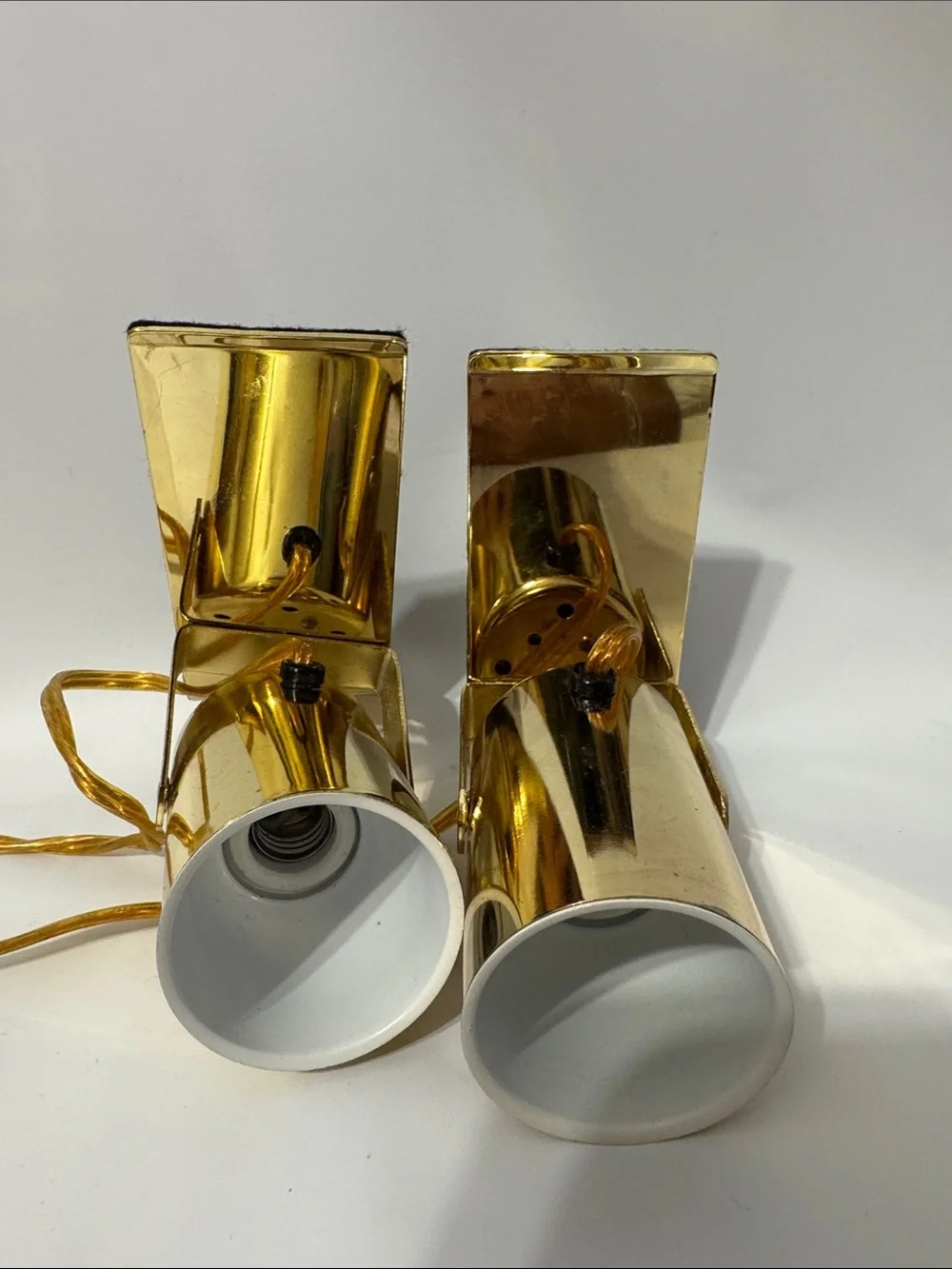 Vintage Headboard Brass Lamps - set of 2
